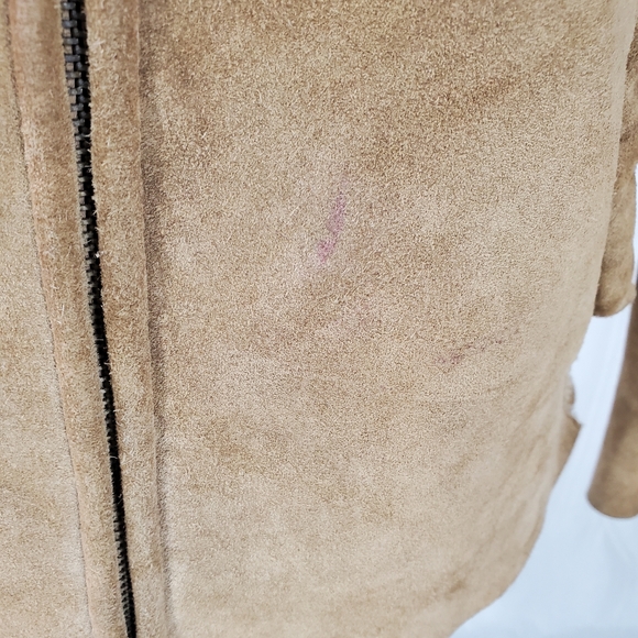 Women's GAP Suede Leather Sherpa Lined Jacket Y2K Size Large - Picture 12 of 17